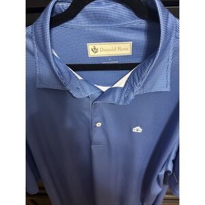 DONALD ROSS FRENCH LICK RESORT  BLUE POLYESTER S/S POLO SHIRT L